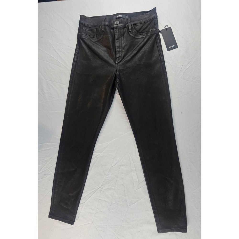 Hudson Jeans Barbara 31 High Waist Skinny Ankle Black Coated NWT $195 L380